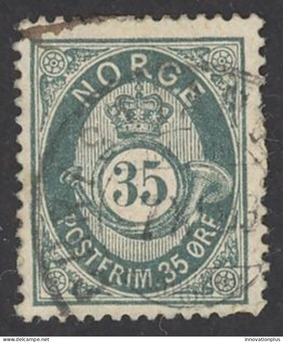 Norway Sc# 29 Used 1878 35o Post Horn & Crown - Gebruikt
