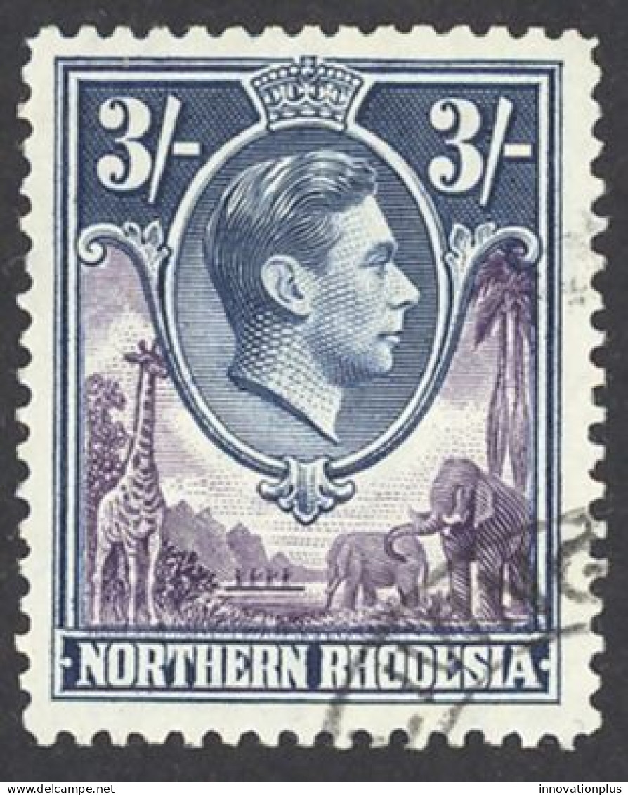 Northern Rhodesia Sc# 42 Used 1938-1952 3sh King George VI - Nordrhodesien (...-1963)