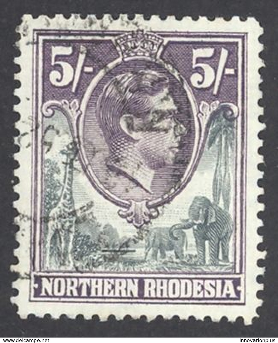 Northern Rhodesia Sc# 43 Used 1938-1952 5sh King George VI - Rhodésie Du Nord (...-1963)