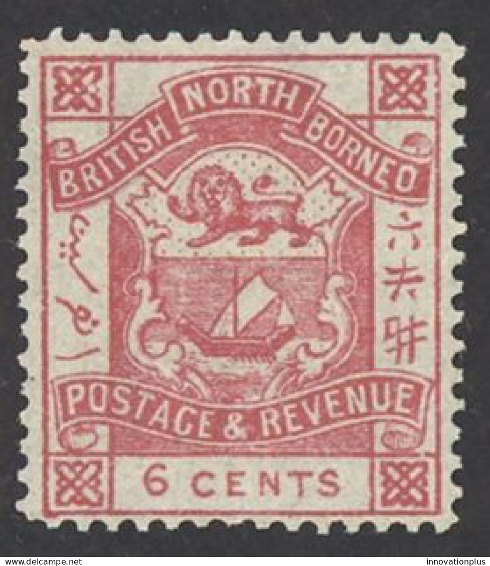 North Borneo Sc# 41 MH 1892 6c Coat Of Arms - North Borneo (...-1963)