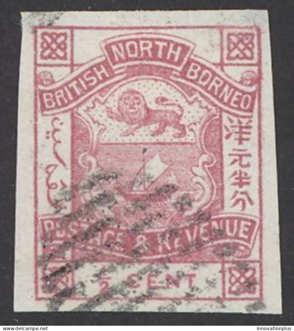 North Borneo Sc# 35 Used Imperf 1887-1892 ½c Coat Of Arms - Borneo Del Nord (...-1963)