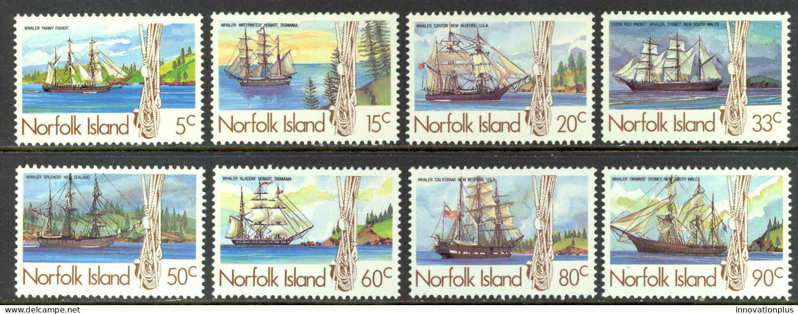 Norfolk Island Sc# 356-363 MH 1985 Whaling Ships - Ile Norfolk