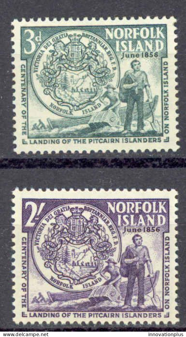 Norfolk Island Sc# 19-20 MH 1956 Seal & Settlers - Isla Norfolk