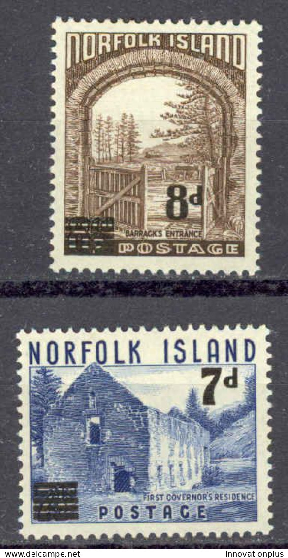 Norfolk Island Sc# 21-22 MH 1958 Surcharged Definitives - Isola Norfolk