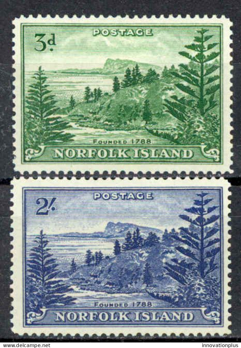 Norfolk Island Sc# 23-24 MH 1959 View Of Ball Bay - Ile Norfolk