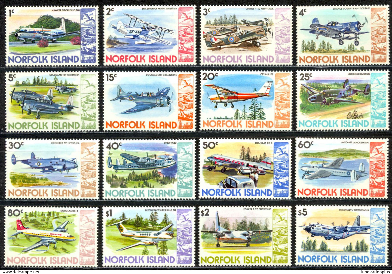 Norfolk Island Sc# 256-270 MNH 1980-1981 Airplanes - Norfolk Island