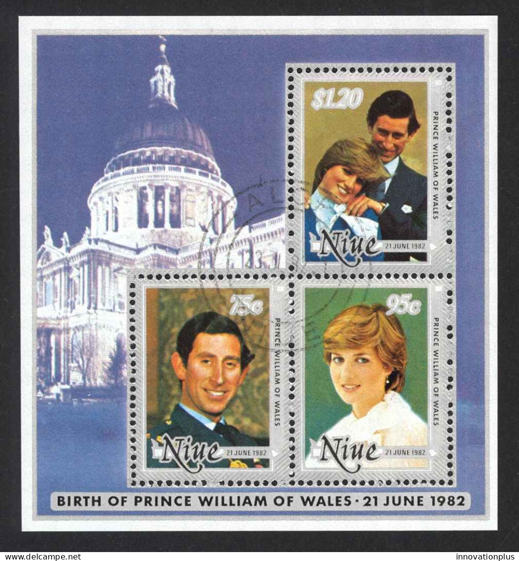 Niue Sc# 359B SG# MS464 Used Souvenir Sheet 1982 Birth Of William #1 - Niue