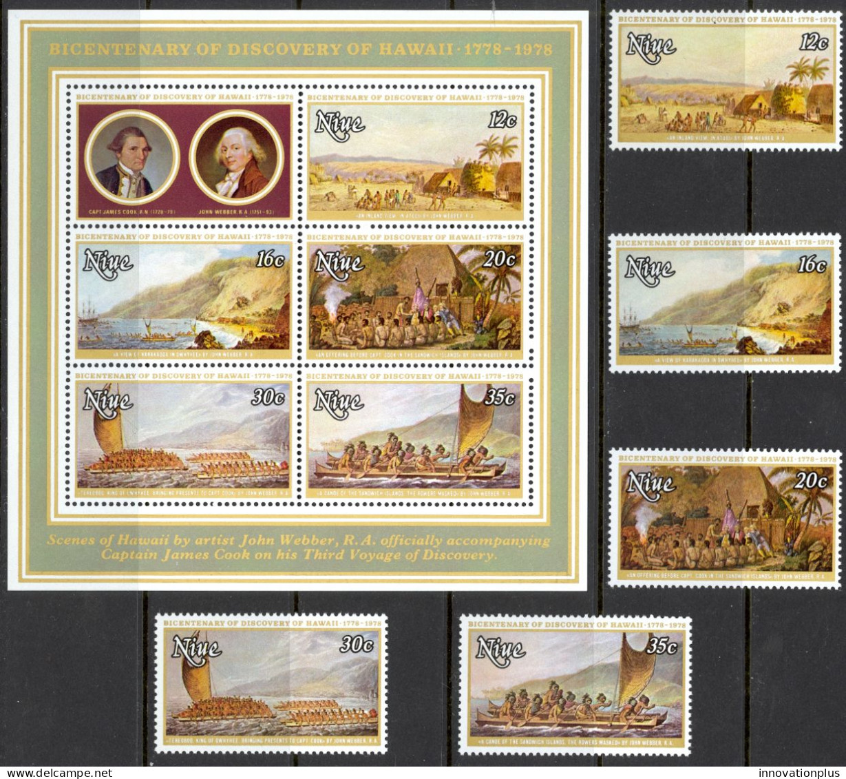 Niue Sc# 214-218a MNH 1978 Captain Cook - Niue