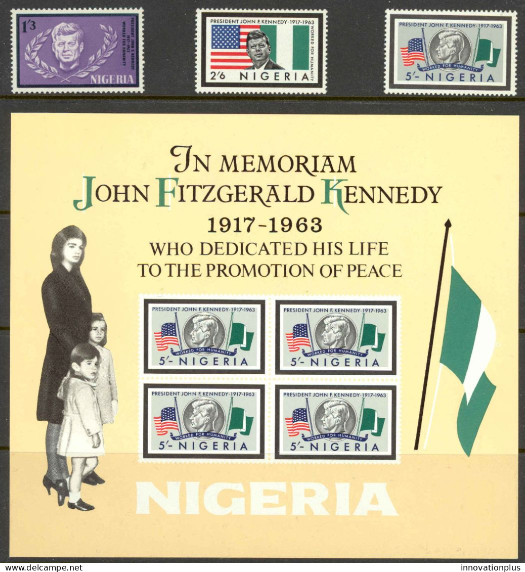 Nigeria Sc# 159-161a MNH 1964 John F. Kennedy - Nigeria (1961-...)