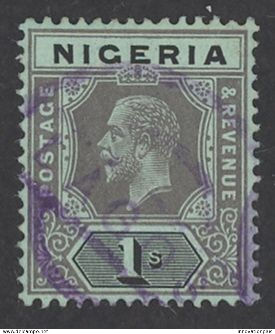 Nigeria Sc# 8 Used 1914-1927 1sh Black, Green King George V - Nigeria (...-1960)