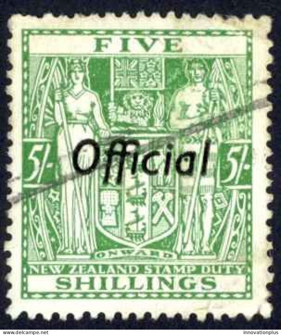 New Zealand Sc# O75 Used 1936-1942 5sh Official - Servizio