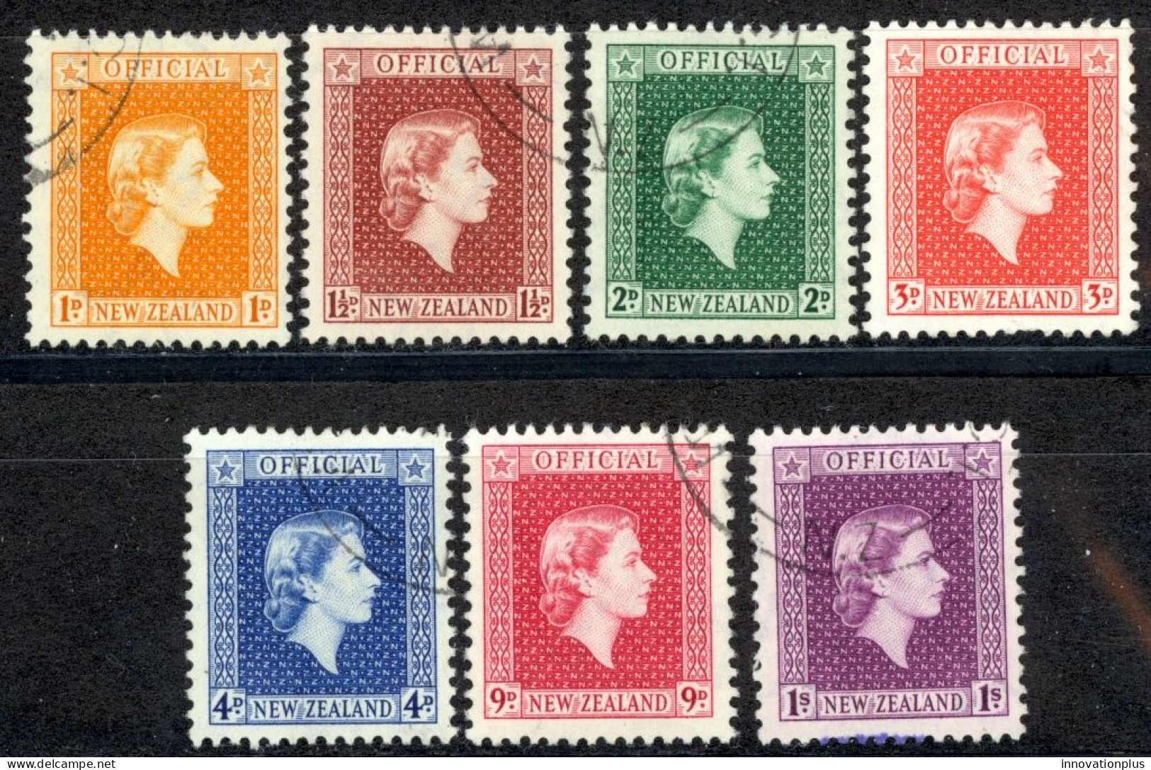 New Zealand Sc# O100-O106 Used 1954 Official - Dienstzegels