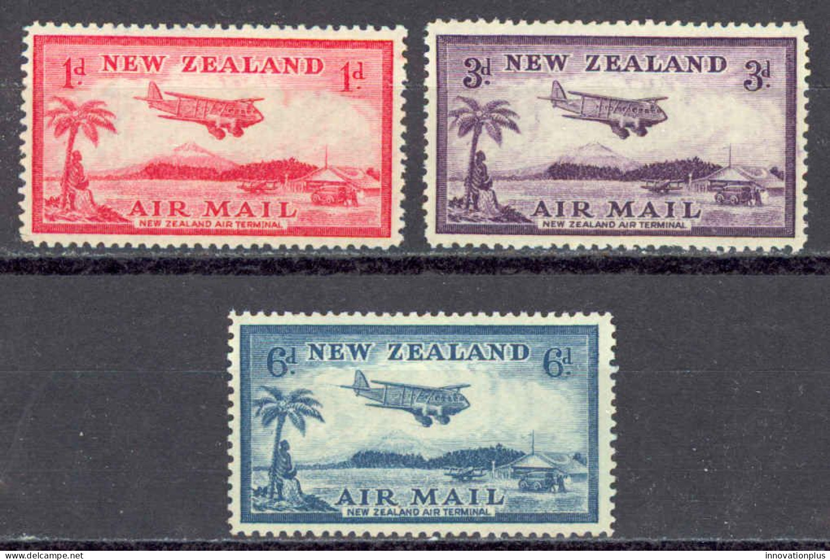 New Zealand Sc# C6-C8 MH (a) 1935 Air Post - Airmail