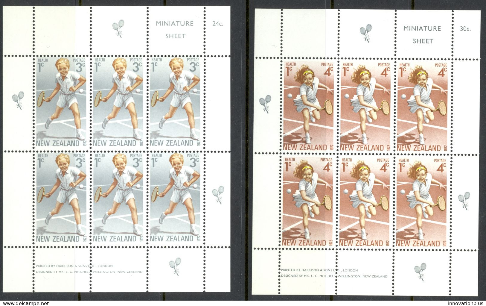 New Zealand Sc# B85a-B86a MNH 1972 Tennis - Nuevos