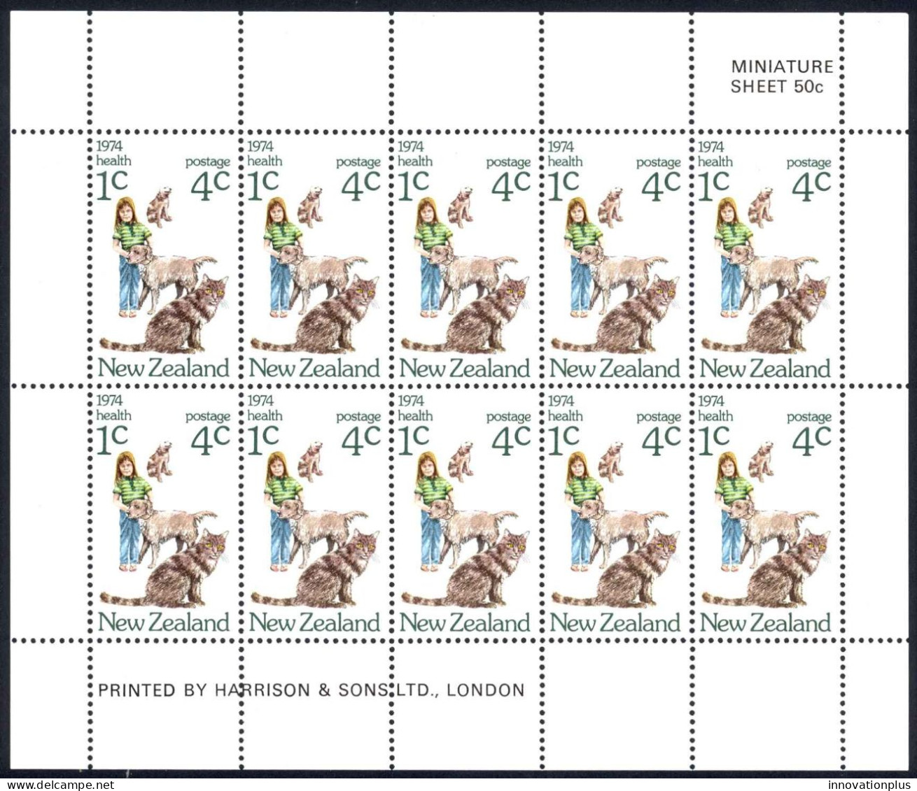 New Zealand Sc# B90a MNH 1974 Children With Animals - Neufs