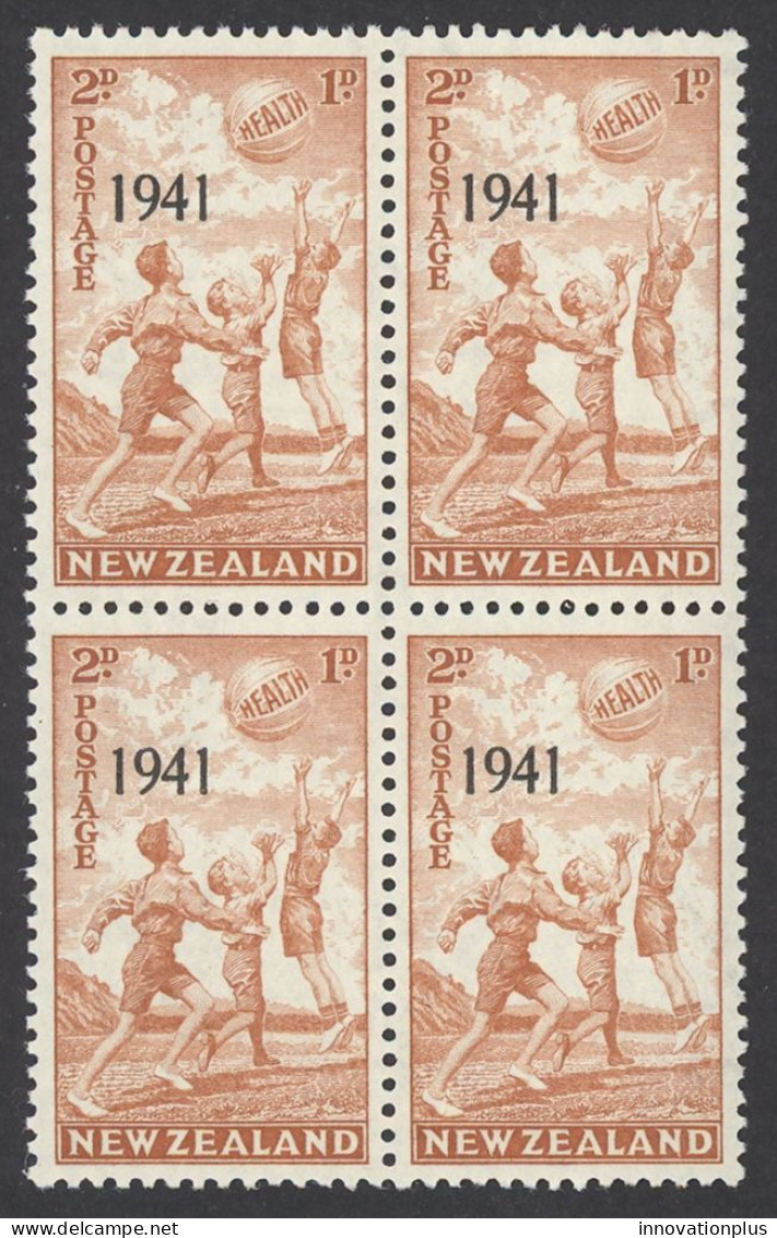 New Zealand Sc# B19 MNH Block/4 1941 2p+1p Overprints Children - Ungebraucht