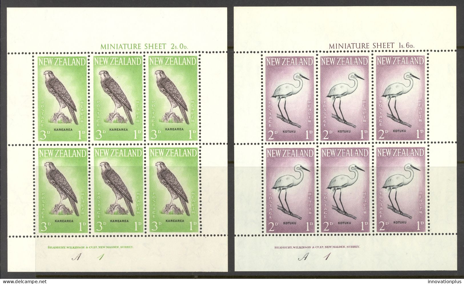 New Zealand Sc# B61a-B62a MNH 1961 2+1p-3+1p Birds - Nuovi