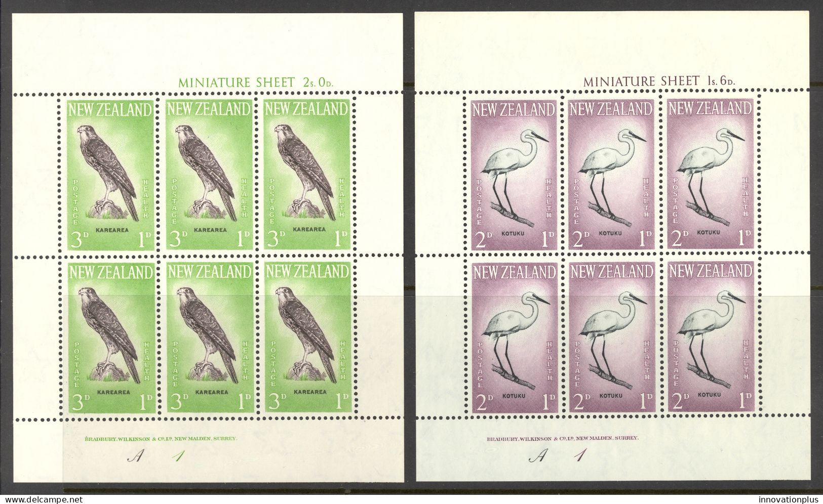 New Zealand Sc# B61a-B62a MNH 1961 2+1p-3+1p Birds - Unused Stamps
