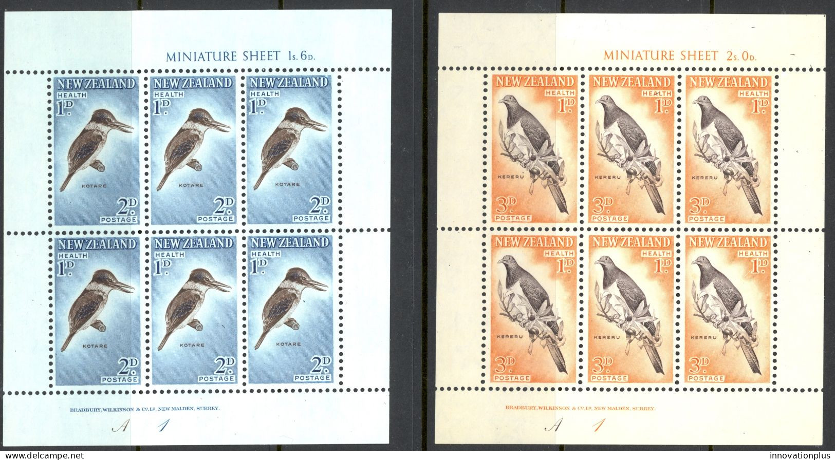 New Zealand Sc# B59a-B60a MNH Pane/6 1960 Birds - Nuovi