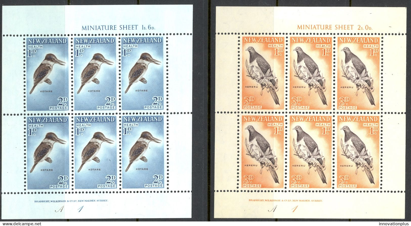 New Zealand Sc# B59a-B60a MNH Pane/6 1960 Birds - Nuevos