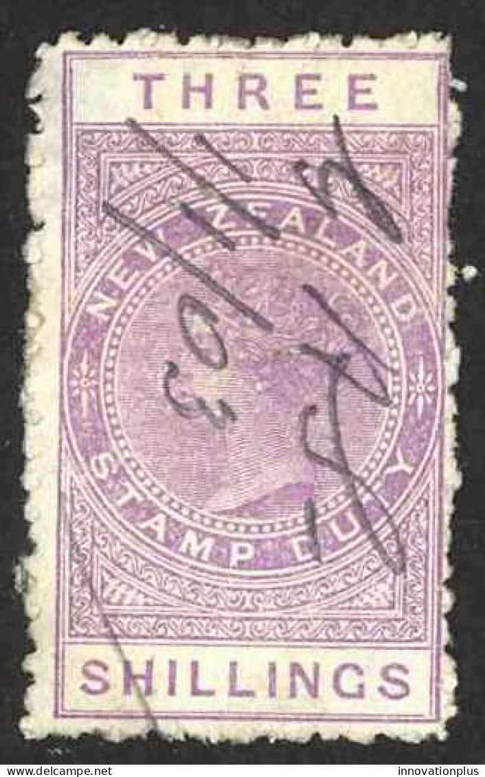 New Zealand Sc# AR3 Used 1882 3sh Violet Queen Victoria  - Gebruikt