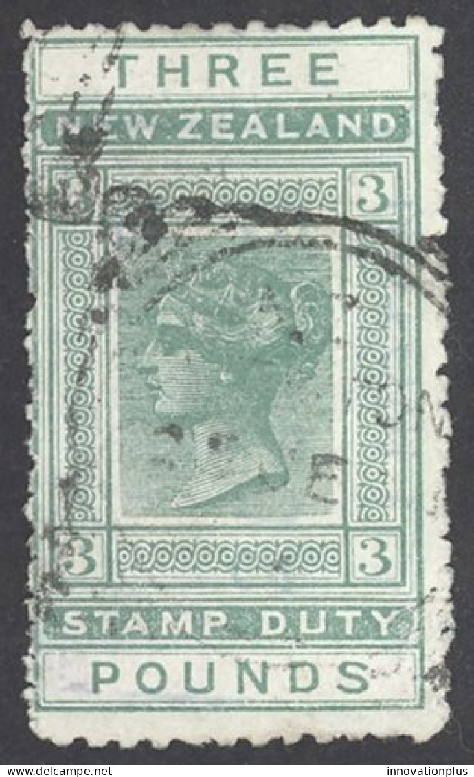 New Zealand Sc# AR21 Used 1882-1890 £3 Queen Victoria  - Fiscali-postali