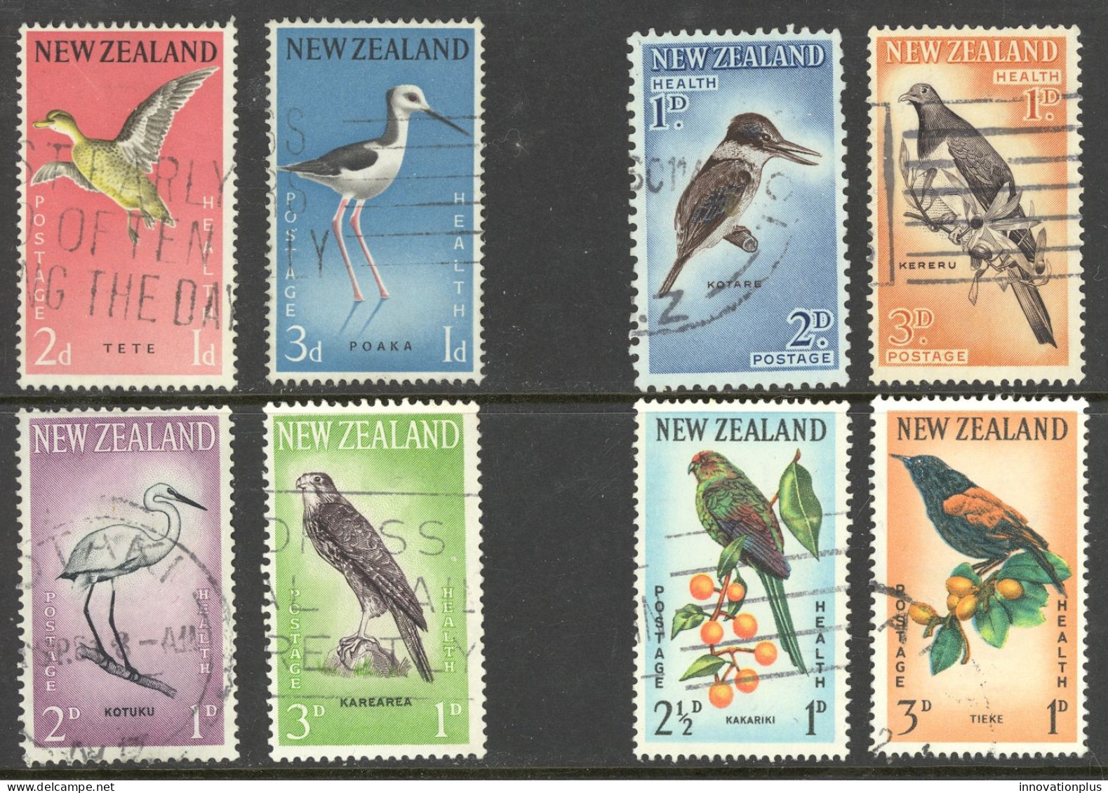New Zealand Sc# B57-B64 SG# 776/813 Used (a) 1959-1960 Birds - Usados