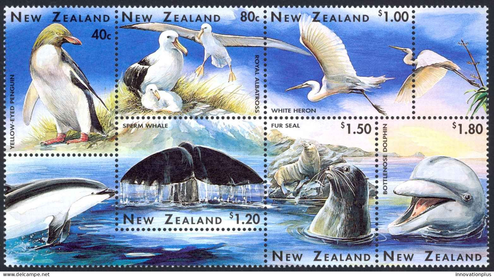 New Zealand Sc# 1371b MNH Booklet Pane 1996 Wildlife - Unused Stamps