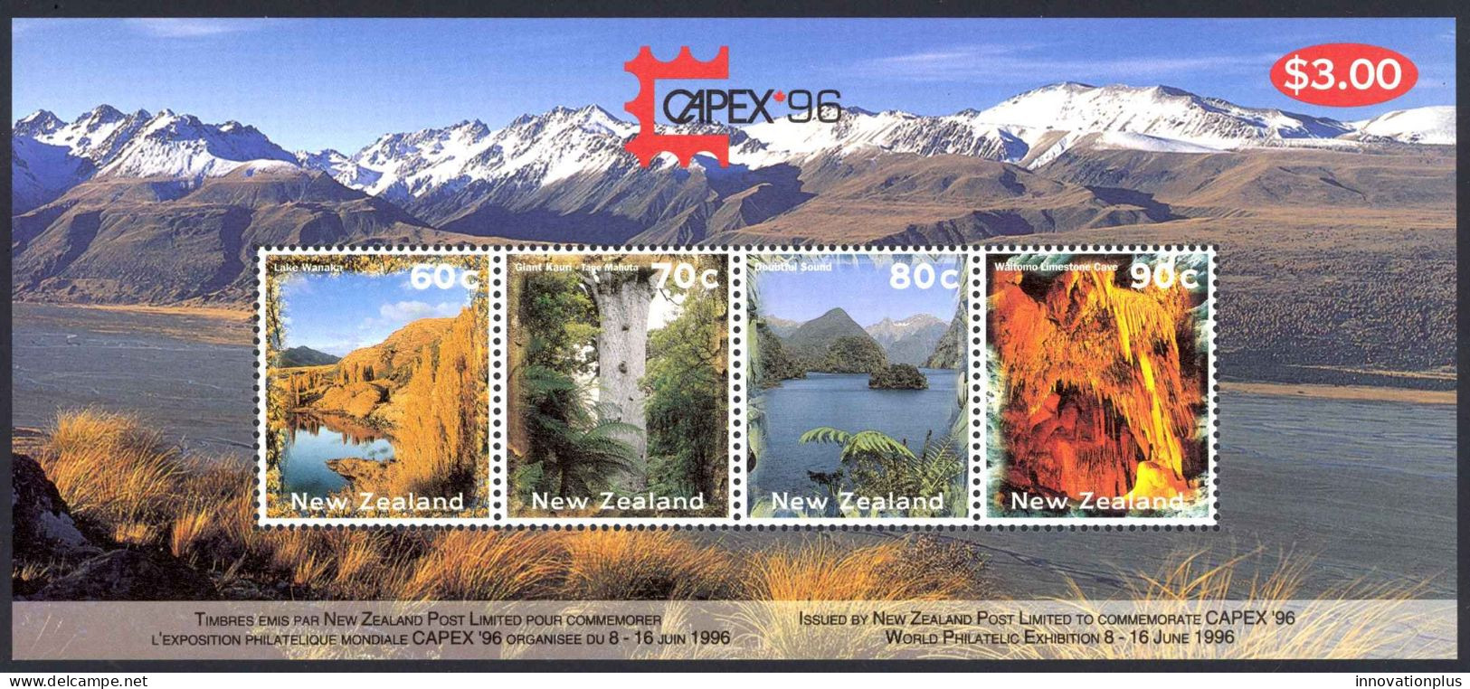 New Zealand Sc# 1353a MNH Souvenir Sheet 1996 Seashore - Unused Stamps