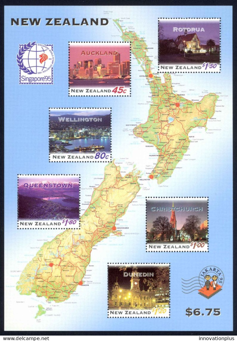 New Zealand Sc# 1254a MNH Souvenir Sheet 1995 Night Views - Ongebruikt