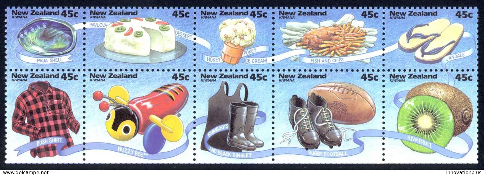 New Zealand Sc# 1218a MNH Booklet Pane/10 1994  45c Kiwiana - Ongebruikt