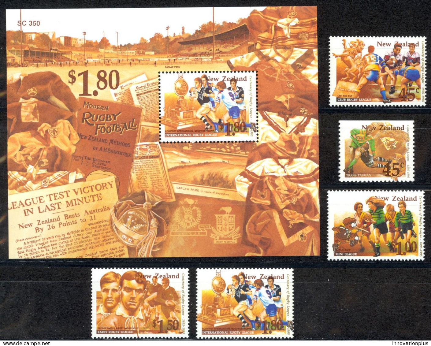 New Zealand Sc# 1278-1282 Incl 1281a MNH 1995 Rugby League 100th - Neufs