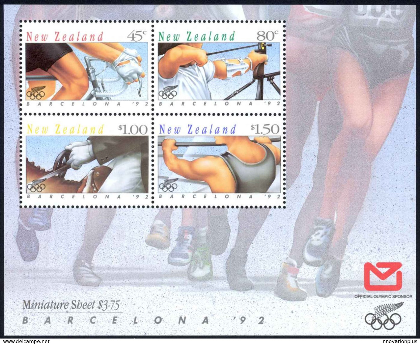 New Zealand Sc# 1103a MNH Souvenir Sheet 1992 Olympics - Neufs