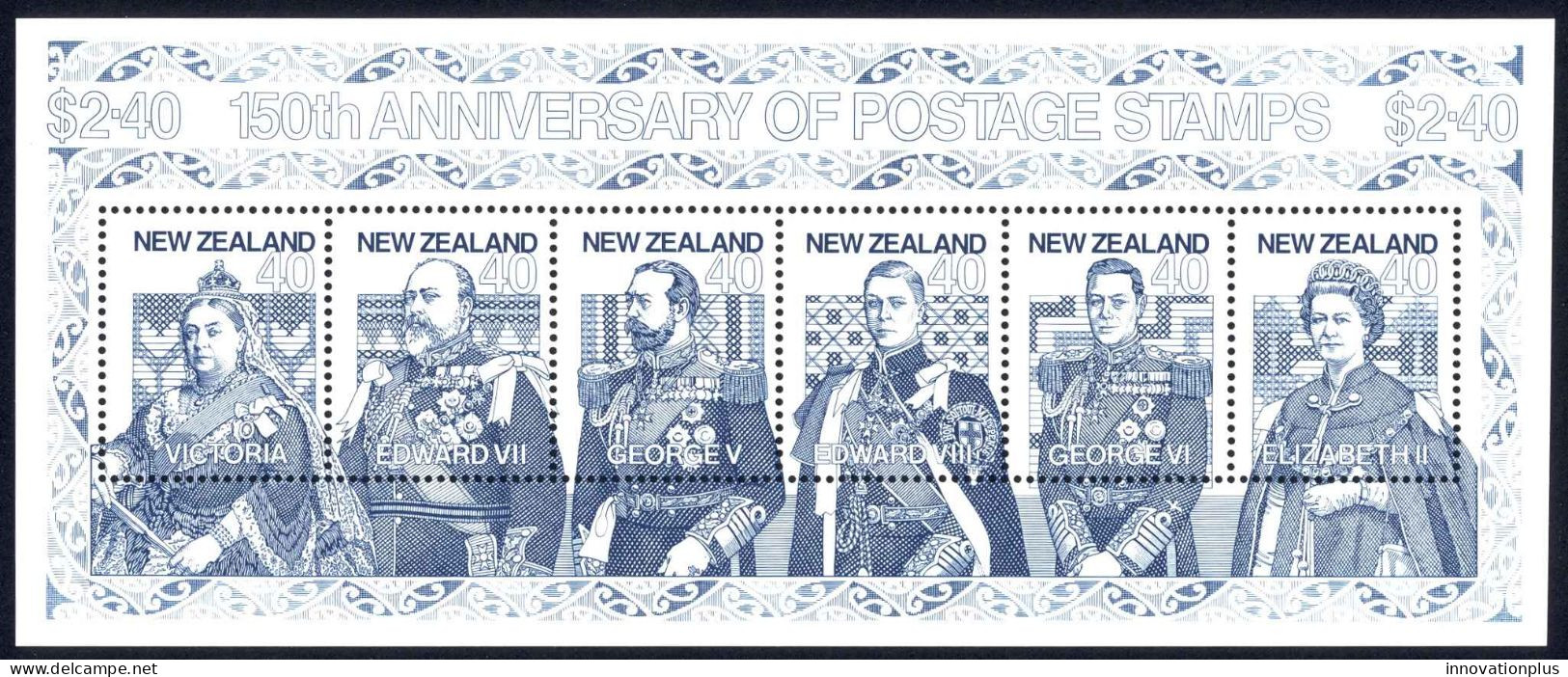 New Zealand Sc# 1003 MNH Souvenir Sheet 1990 First Postage Stamps - Ungebraucht