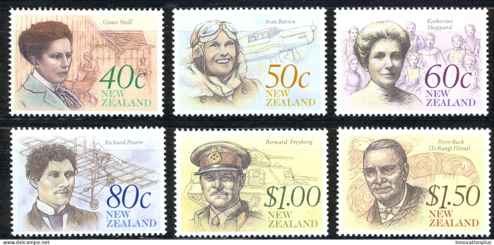 New Zealand Sc# 987-992 MNH 1990 Achievers - Ongebruikt