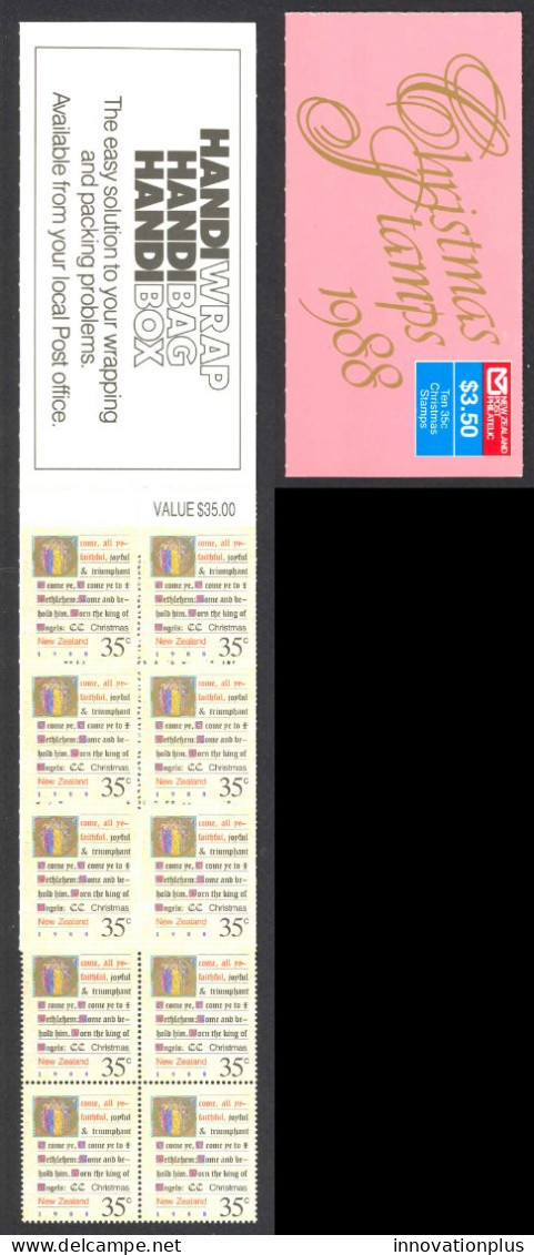 New Zealand Sc# 908a MNH Complete Booklet/10 1988 35c Christmas - Neufs