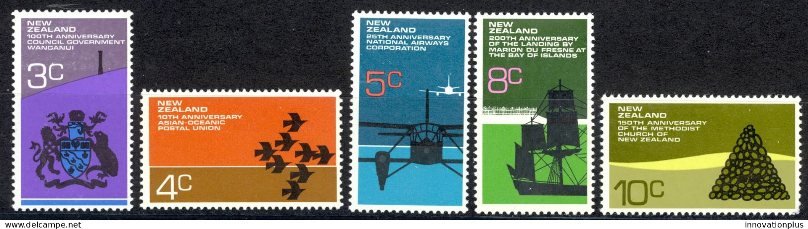 New Zealand Sc# 495-499 MNH 1972 Historic Events - Unused Stamps