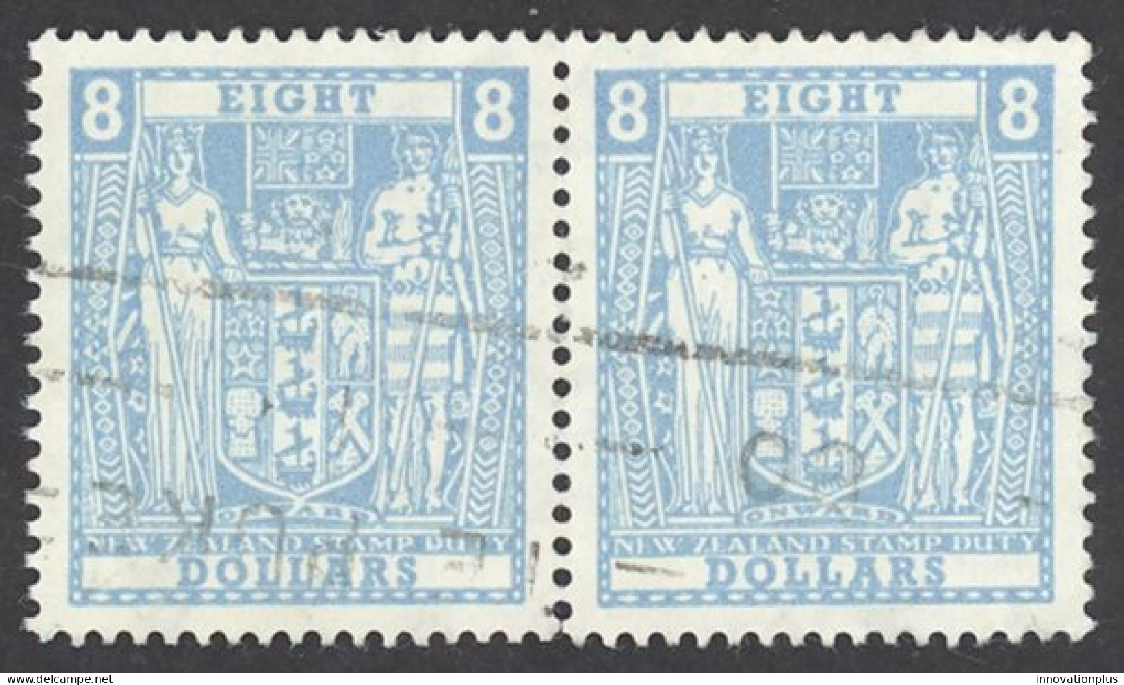 New Zealand Sc# 404C Used Pair 1967 $8 Coat Of Arms - Oblitérés