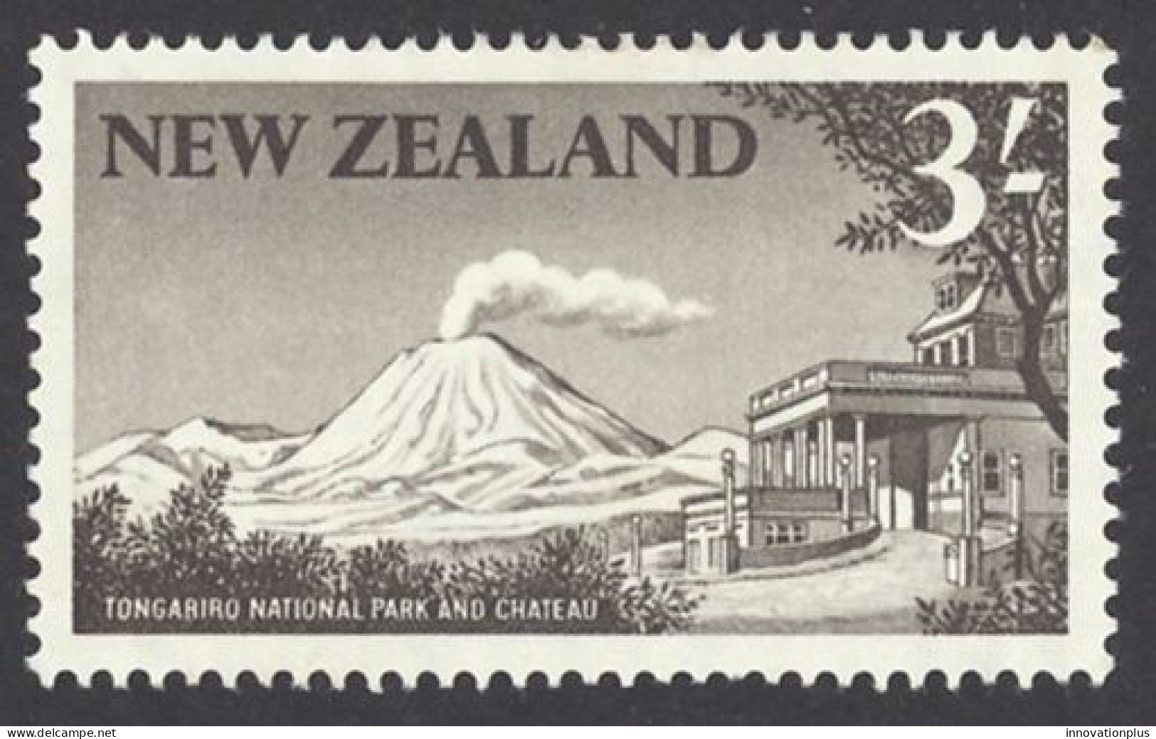 New Zealand Sc# 349 MH 1960-1966 3sh Ngauruhoe Volcano - Unused Stamps