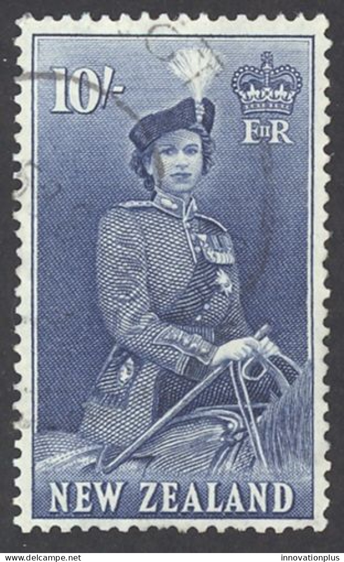 New Zealand Sc# 301 Used 1953-1957 10sh Queen Elizabeth II - Ongebruikt