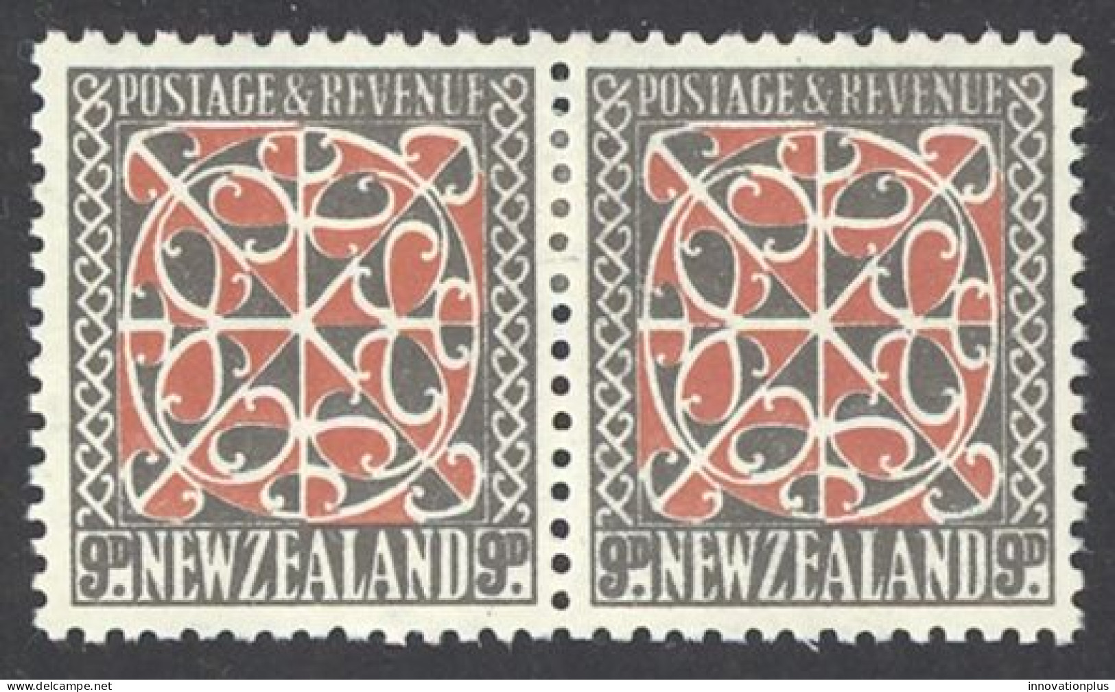 New Zealand Sc# 213 MH Pair 1936-1942 9p Maori Panel - Unused Stamps