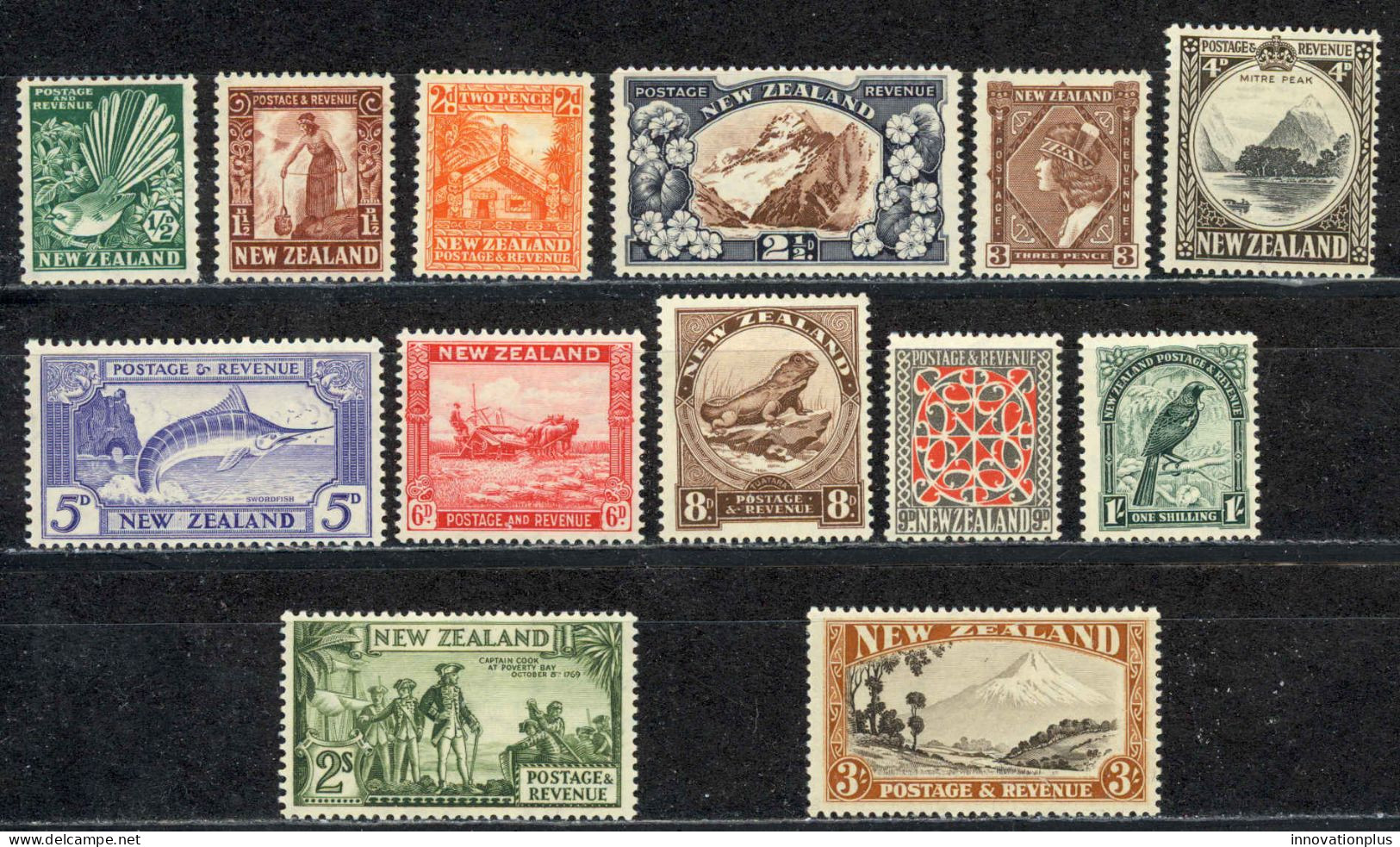 New Zealand Sc# 203-216 (no 1p) MH 1936-1942 Wmk Multi NZ&star Definitives - Nuevos