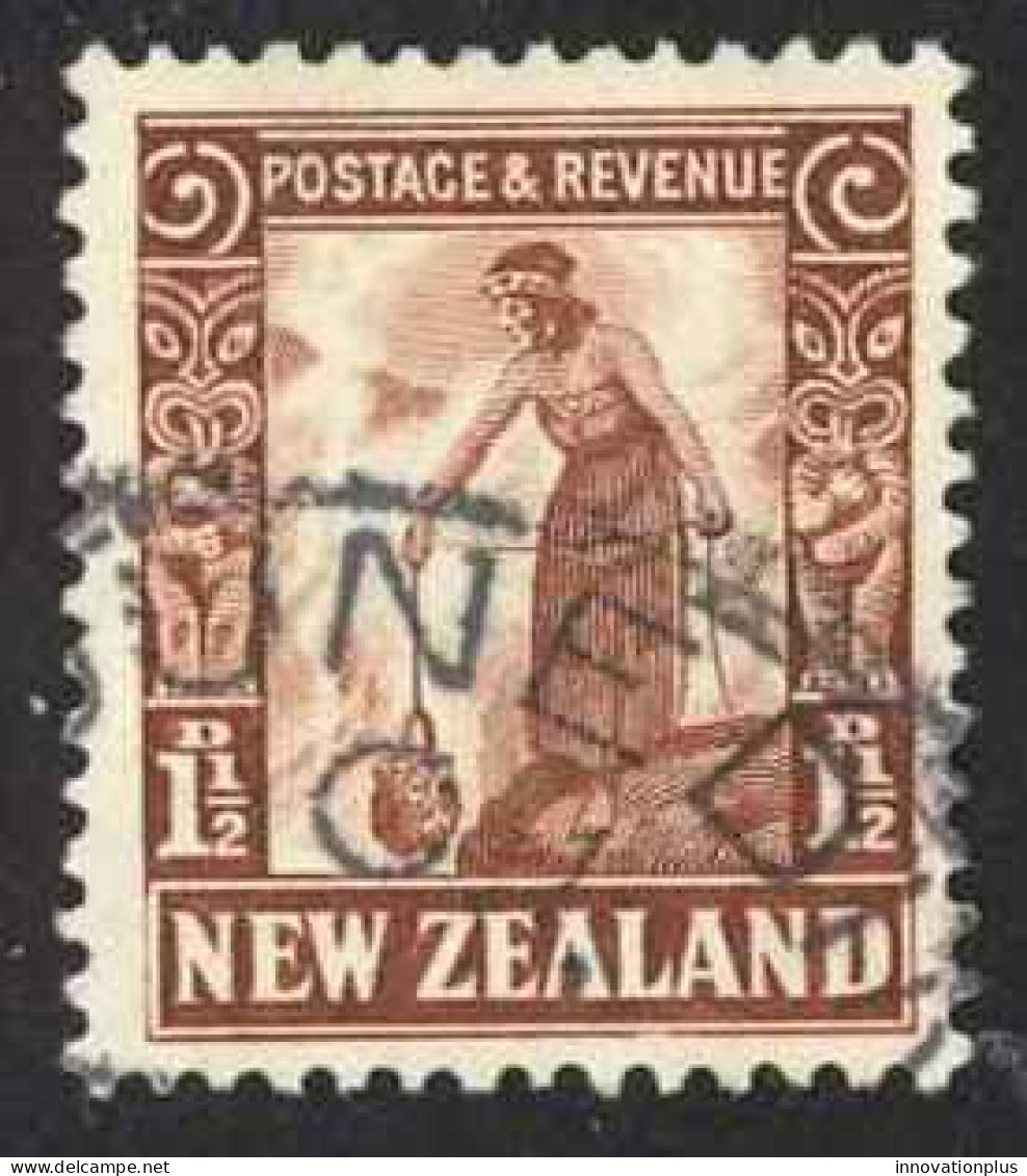 New Zealand Sc# 187 Used 1935 1½p Red Brown Maori Woman - Used Stamps