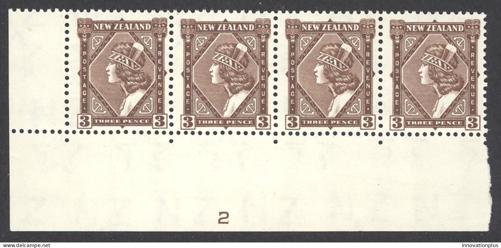 New Zealand Sc# 190 MNH Strip/4 1935 3p Maori Girl - Nuevos