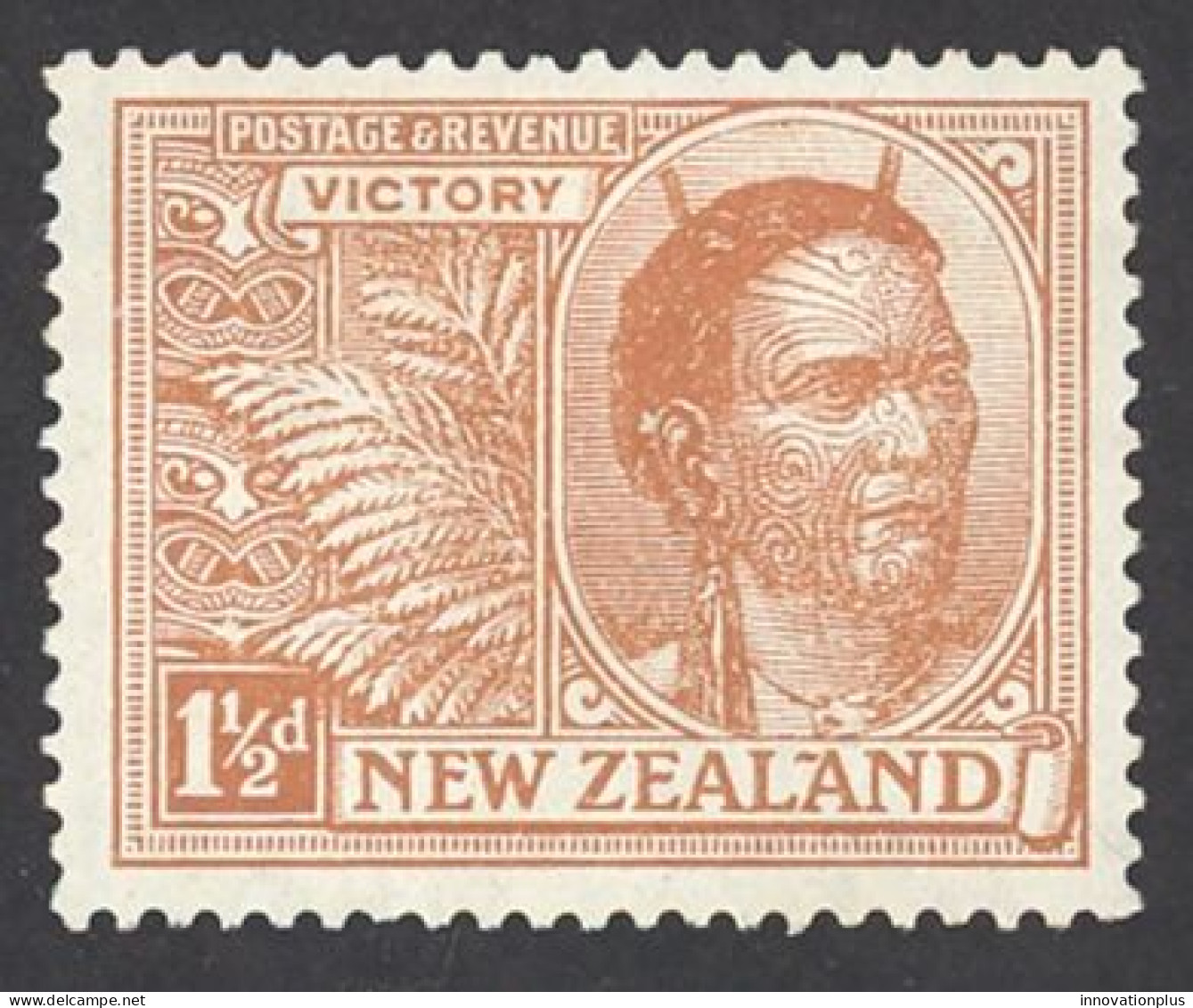 New Zealand Sc# 167 MH 1920 1½p Maori Chief - Unused Stamps