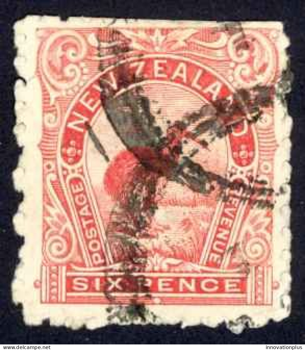 New Zealand Sc# 93 Used 1899-1900 6p Rose Scenes - Used Stamps