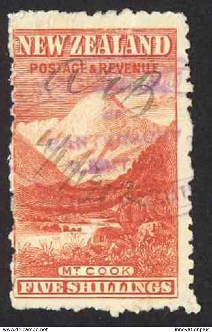 New Zealand Sc# 83 Used 1898 5sh Vermillion Milford Sound - Gebraucht