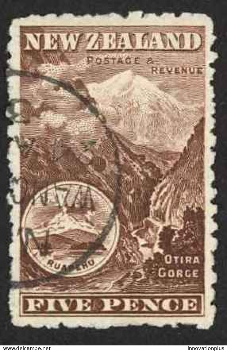 New Zealand Sc# 77 Used 1898 5p Red Brown Otira Gorge - Used Stamps
