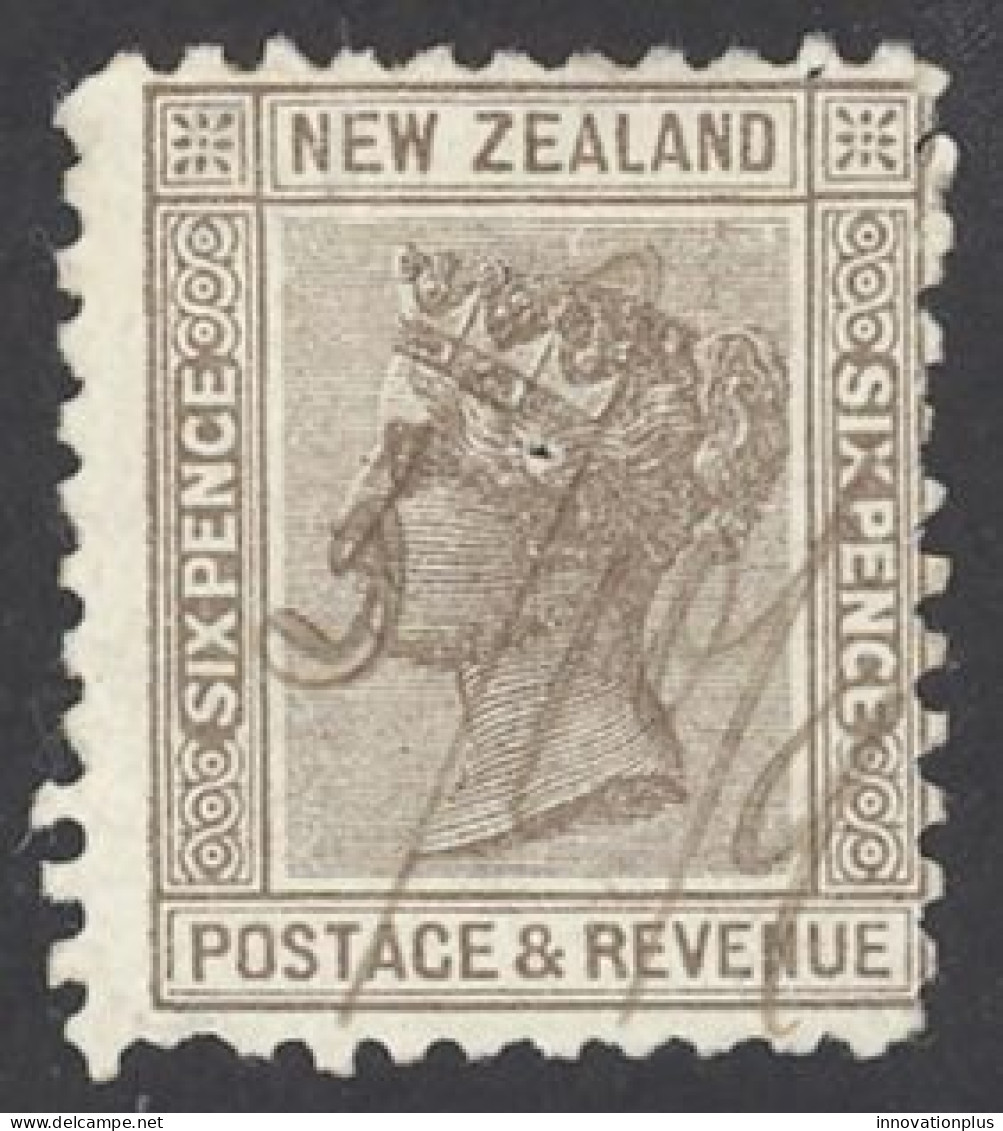 New Zealand Sc# 65 Used (pinhole) 1882-1898 6p Queen Victoria - Usados