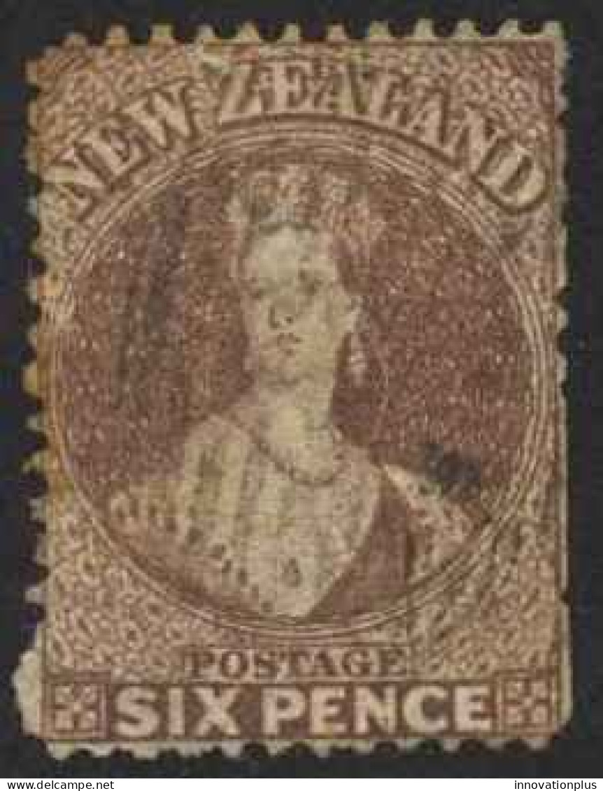 New Zealand Sc# 36 Used 1864-1871 6p Red Brown Queen Victoria  - Oblitérés